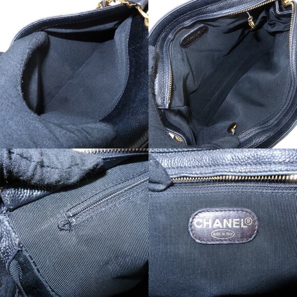 💎✨IT GIRL✨💎 Authentic CHANEL Caviar Shoulder Bag Black Gold Hardware - Picture 9 of 11